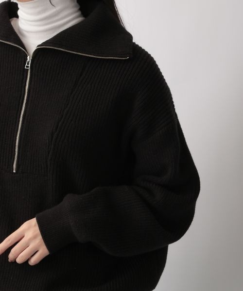 LOWRYS FARM（ローリーズファーム）の「ハイＺＩＰニットプルオーバー　265521（ニット/セーター・レディース・アイボリー/ブラック/グリーン・FREE）」の16枚目の写真