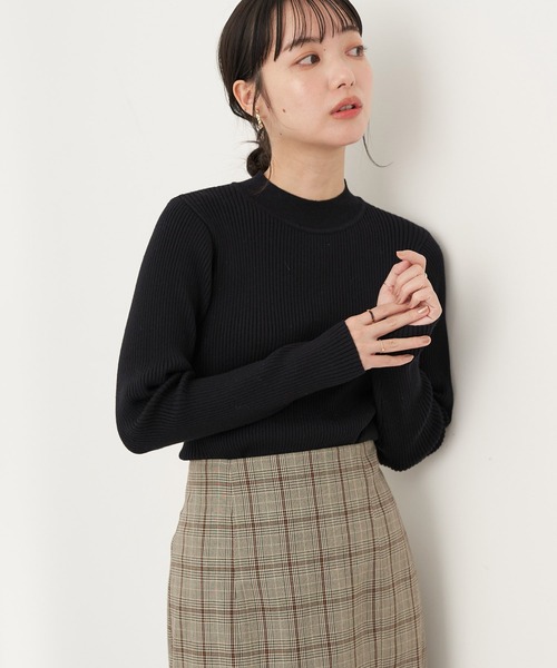 earth music&ecology（アースミュージックアンドエコロジー）の「ハイネックリブニットプルオーバー＊（ニット/セーター・レディース・ブラック/ベージュ/ピンク/アイボリー・S/M）」の3枚目の写真