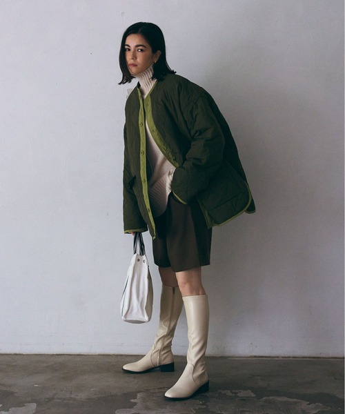 SETUP7（セットアップセブン）の「SWEET 掲載商品　谷まりあさん着用【SETUP7】スクエアトゥ太ヒールロングブーツ KNF（ブーツ・レディース・ブラック/ブラウン/ホワイト・38/39/40/36）」の20枚目の写真