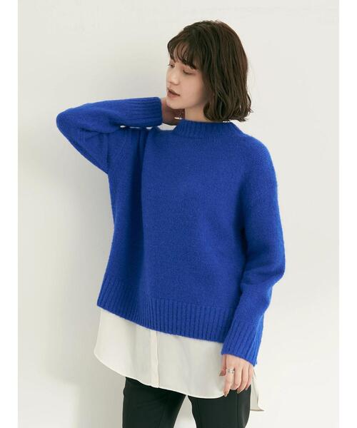 YECCA VECCA（イェッカヴェッカ）の「・シャツレイヤードロングニット2＊（ニット/セーター・レディース・ブルー・FREE）」の3枚目の写真