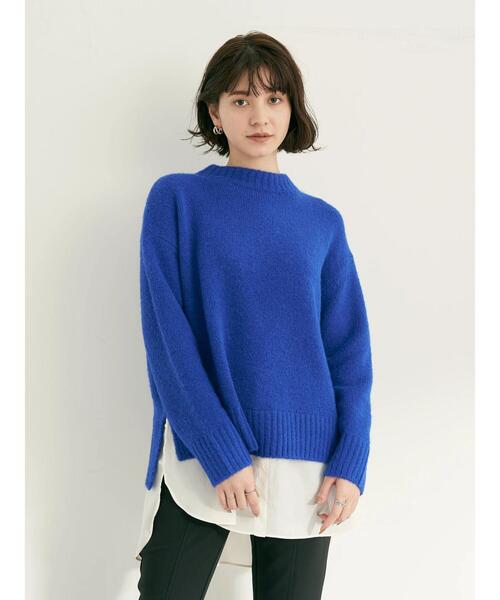 YECCA VECCA（イェッカヴェッカ）の「・シャツレイヤードロングニット2＊（ニット/セーター・レディース・ブルー・FREE）」の2枚目の写真