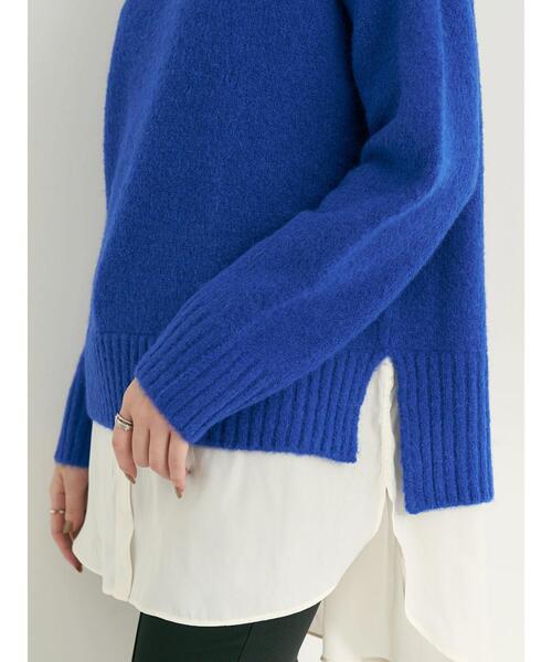 YECCA VECCA（イェッカヴェッカ）の「・シャツレイヤードロングニット2＊（ニット/セーター・レディース・ブルー・FREE）」の9枚目の写真