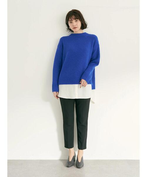 YECCA VECCA（イェッカヴェッカ）の「・シャツレイヤードロングニット2＊（ニット/セーター・レディース・ブルー・FREE）」の12枚目の写真