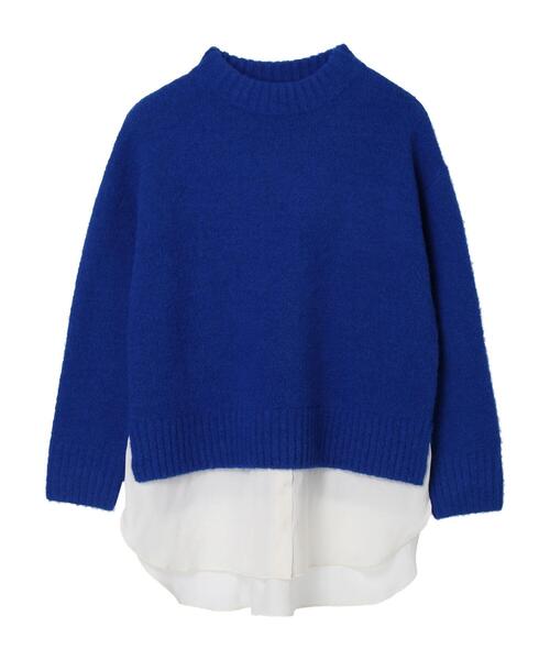 YECCA VECCA（イェッカヴェッカ）の「・シャツレイヤードロングニット2＊（ニット/セーター・レディース・ブルー・FREE）」の16枚目の写真