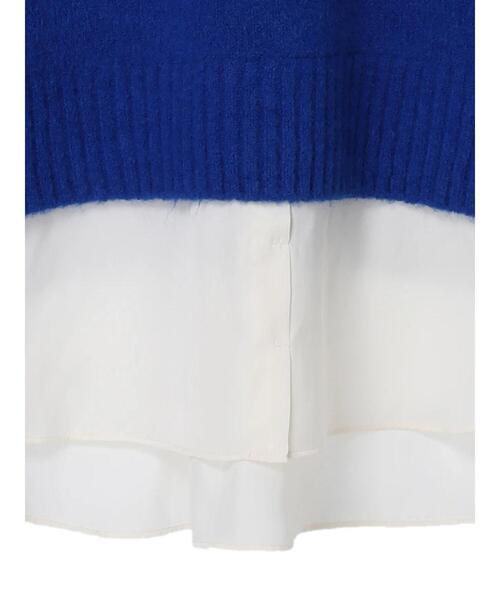 YECCA VECCA（イェッカヴェッカ）の「・シャツレイヤードロングニット2＊（ニット/セーター・レディース・ブルー・FREE）」の20枚目の写真