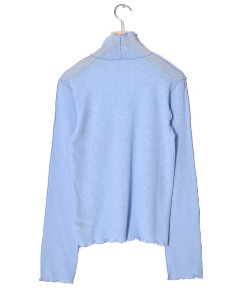 w closet(ダブルクローゼット)の「アウトロックタートルネックプルオーバー(Tシャツ/カットソー・レディース・アイボリー/サックスブルー/グリーン/ミント/ブルー系その他/ブラック・FREE)」の7枚目の写真