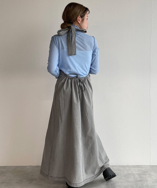 w closet(ダブルクローゼット)の「アウトロックタートルネックプルオーバー(Tシャツ/カットソー・レディース・アイボリー/サックスブルー/グリーン/ミント/ブルー系その他/ブラック・FREE)」の12枚目の写真