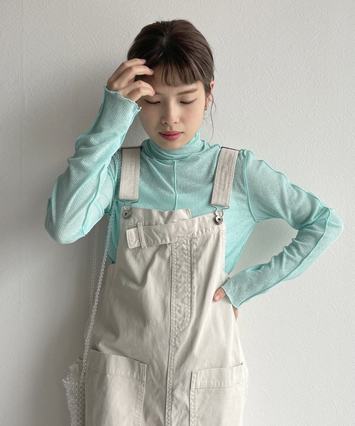 w closet(ダブルクローゼット)の「アウトロックタートルネックプルオーバー(Tシャツ/カットソー・レディース・アイボリー/サックスブルー/グリーン/ミント/ブルー系その他/ブラック・FREE)」の18枚目の写真