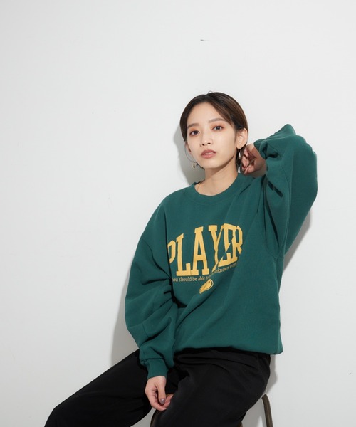 RUSSELL（ラッセル）の「【別注】RUSSELL　PLAYERスウェット（スウェット・レディース・ライトグレー/ベージュ/ネイビー/グリーン・フリー）」の3枚目の写真