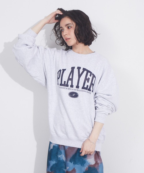 RUSSELL（ラッセル）の「【別注】RUSSELL　PLAYERスウェット（スウェット・レディース・ライトグレー/ベージュ/ネイビー/グリーン・フリー）」の2枚目の写真