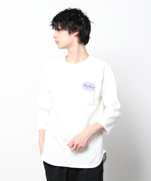 ROTAR(ローター)の「ROQ LOGO BB Tee セットイン ベースボール 七分袖(Tシャツ/カットソー・メンズ・オフホワイト/ヘザーグレー/スミクロ・SMALL/MEDIUM/LARGE/X-LARGE)」の8枚目の写真