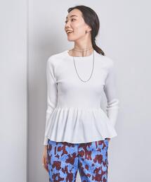 UNITED ARROWS | ＜UNITED ARROWS＞P フィットリブ ペプラム ニット B(ニット/セーター)