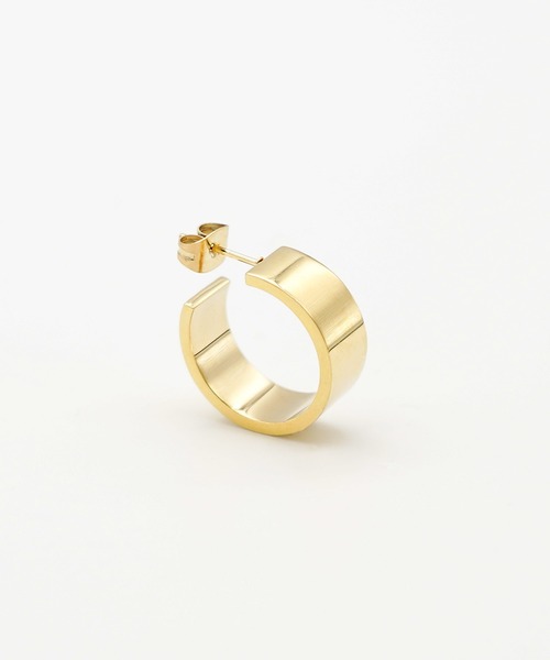 Vaya Con Dios（ヴァヤコンディオス）の「【VayaConDios/ヴァヤコンディオス】stainless -  plate hoop pierce（片耳用）（ピアス（片耳用）・メンズ・ブラック/シルバー/ゴールド/ピンクゴールド・FREE）」の3枚目の写真
