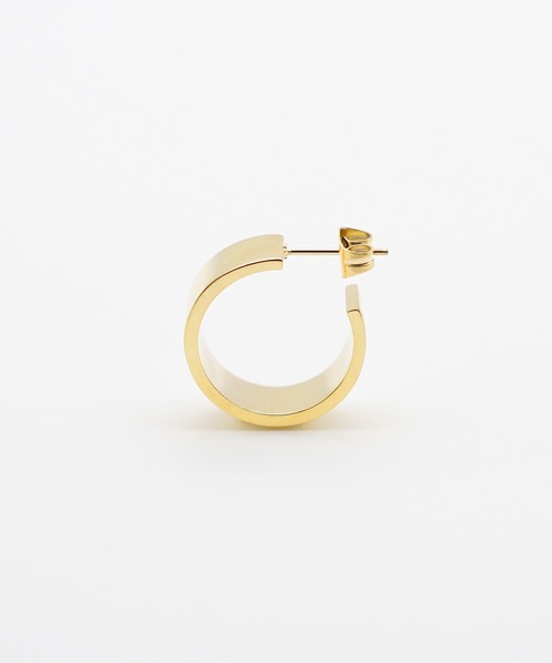 Vaya Con Dios（ヴァヤコンディオス）の「【VayaConDios/ヴァヤコンディオス】stainless -  plate hoop pierce（片耳用）（ピアス（片耳用）・メンズ・ブラック/シルバー/ゴールド/ピンクゴールド・FREE）」の10枚目の写真