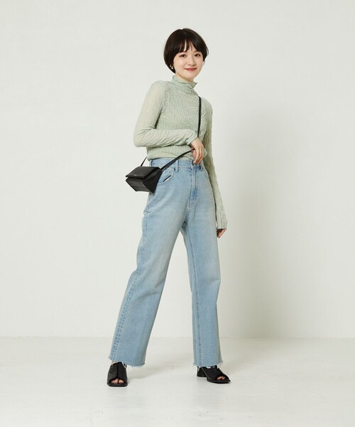 FREAK'S STORE（フリークスストア）の「シアーインナーＴシャツ（Tシャツ/カットソー・レディース・ブラック/オフホワイト/ブルーグリーン・ﾌﾘ-）」の8枚目の写真