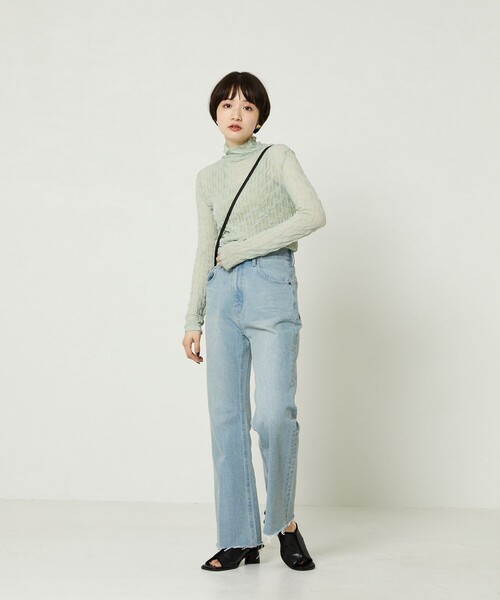 FREAK'S STORE（フリークスストア）の「シアーインナーＴシャツ（Tシャツ/カットソー・レディース・ブラック/オフホワイト/ブルーグリーン・ﾌﾘ-）」の9枚目の写真