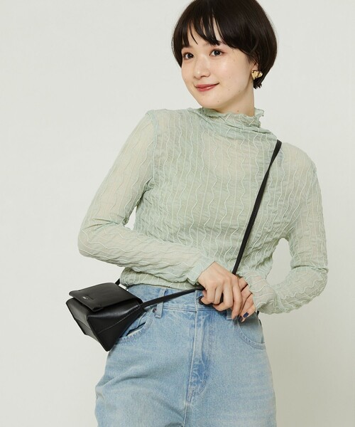 FREAK'S STORE（フリークスストア）の「シアーインナーＴシャツ（Tシャツ/カットソー・レディース・ブラック/オフホワイト/ブルーグリーン・ﾌﾘ-）」の11枚目の写真