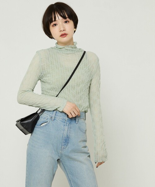 FREAK'S STORE（フリークスストア）の「シアーインナーＴシャツ（Tシャツ/カットソー・レディース・ブラック/オフホワイト/ブルーグリーン・ﾌﾘ-）」の13枚目の写真