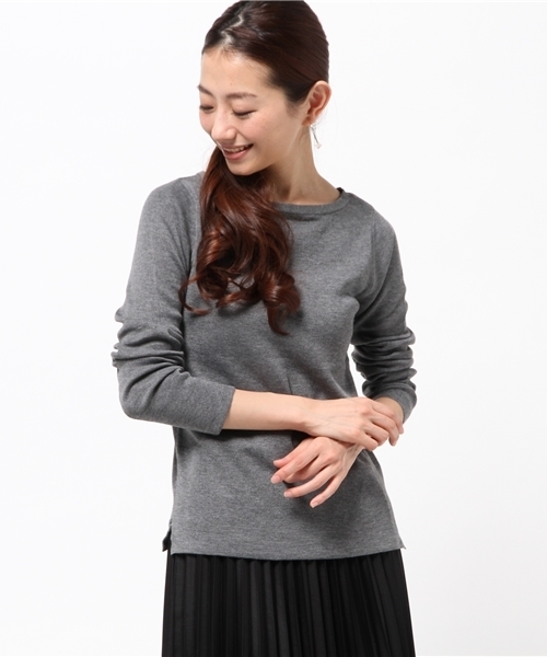 La TOTALITE（ラトータリテ）の「ソウバリボートネックプルオーバー（ニット/セーター・レディース・チャコールグレー/ホワイト/イエロー/その他2・FREE）」の3枚目の写真