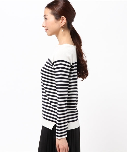 La TOTALITE（ラトータリテ）の「ソウバリボートネックプルオーバー（ニット/セーター・レディース・チャコールグレー/ホワイト/イエロー/その他2・FREE）」の6枚目の写真