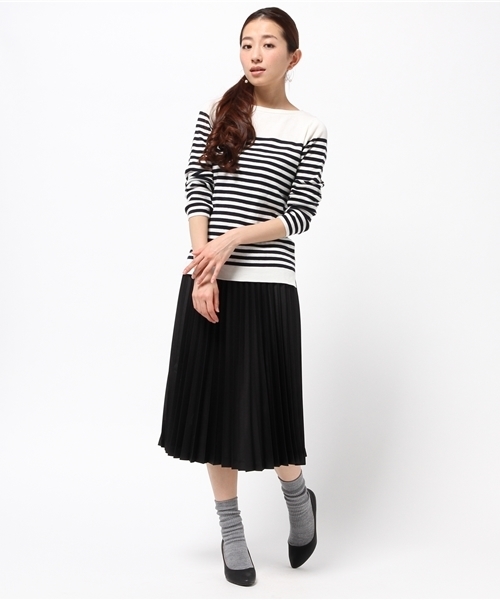 La TOTALITE（ラトータリテ）の「ソウバリボートネックプルオーバー（ニット/セーター・レディース・チャコールグレー/ホワイト/イエロー/その他2・FREE）」の8枚目の写真