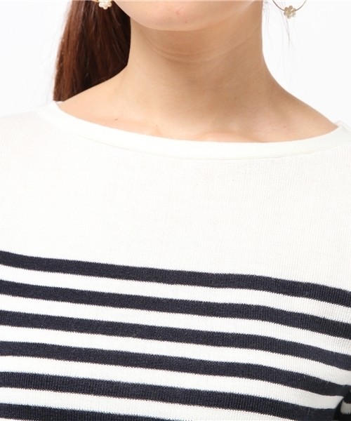 La TOTALITE（ラトータリテ）の「ソウバリボートネックプルオーバー（ニット/セーター・レディース・チャコールグレー/ホワイト/イエロー/その他2・FREE）」の9枚目の写真