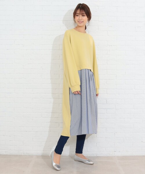 SHOO・LA・RUE（シューラルー）の「◆ストライプドッキングワンピース（ワンピース・レディース・ホワイト系その他5/ブラック系4/ライトイエロー系5・03/04/02）」の11枚目の写真