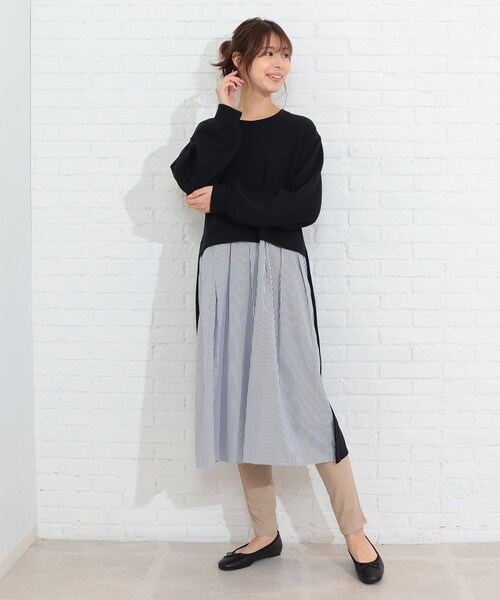 SHOO・LA・RUE（シューラルー）の「◆ストライプドッキングワンピース（ワンピース・レディース・ホワイト系その他5/ブラック系4/ライトイエロー系5・03/04/02）」の16枚目の写真