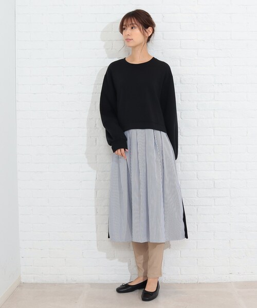 SHOO・LA・RUE（シューラルー）の「◆ストライプドッキングワンピース（ワンピース・レディース・ホワイト系その他5/ブラック系4/ライトイエロー系5・03/04/02）」の19枚目の写真