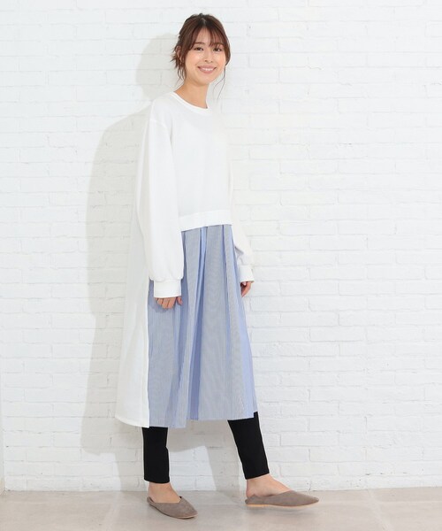 SHOO・LA・RUE（シューラルー）の「◆ストライプドッキングワンピース（ワンピース・レディース・ホワイト系その他5/ブラック系4/ライトイエロー系5・03/04/02）」の21枚目の写真