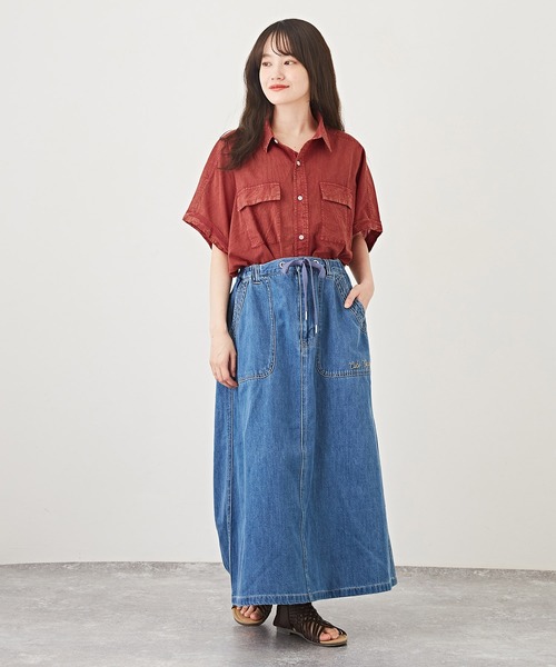 CUBE SUGAR(キューブシュガー)の「インド綿ボイルアシッド加工半袖無地バルーンシャツ(シャツ/ブラウス・レディース・ライトグレー/ブラック/レッド/ブルー・M)」の13枚目の写真