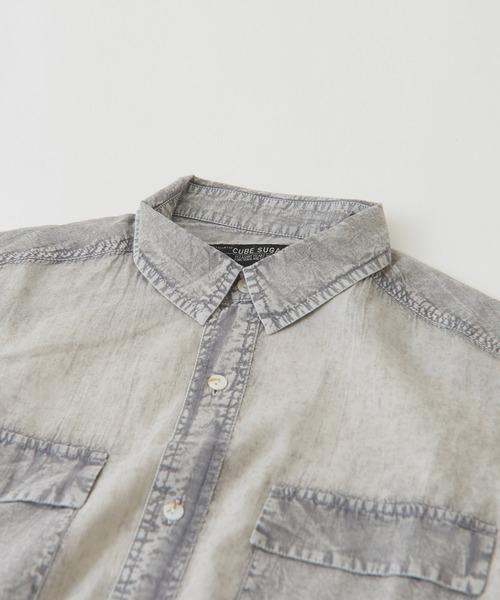 CUBE SUGAR(キューブシュガー)の「インド綿ボイルアシッド加工半袖無地バルーンシャツ(シャツ/ブラウス・レディース・ライトグレー/ブラック/レッド/ブルー・M)」の20枚目の写真
