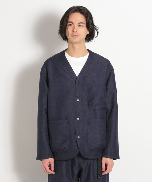 niko and...（ニコアンド）の「[セットアップ対応]ノーカラーシングルジャケット（ノーカラージャケット・メンズ・ネイビー/カーキ/スモーク・MEDIUM/LARGE）」の15枚目の写真