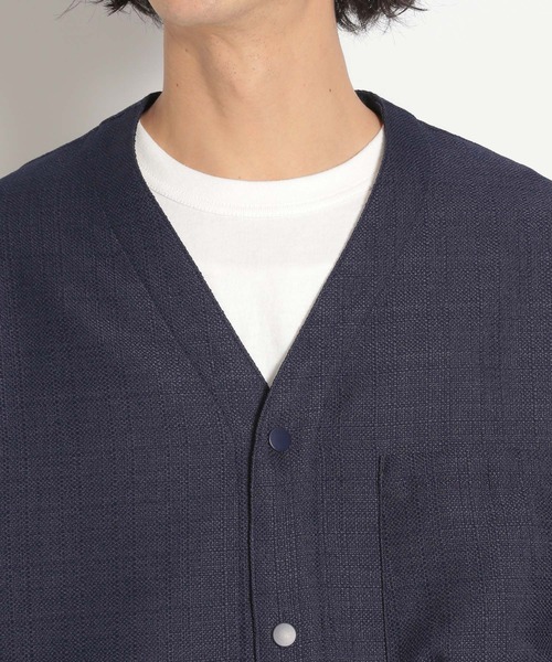 niko and...（ニコアンド）の「[セットアップ対応]ノーカラーシングルジャケット（ノーカラージャケット・メンズ・ネイビー/カーキ/スモーク・MEDIUM/LARGE）」の13枚目の写真