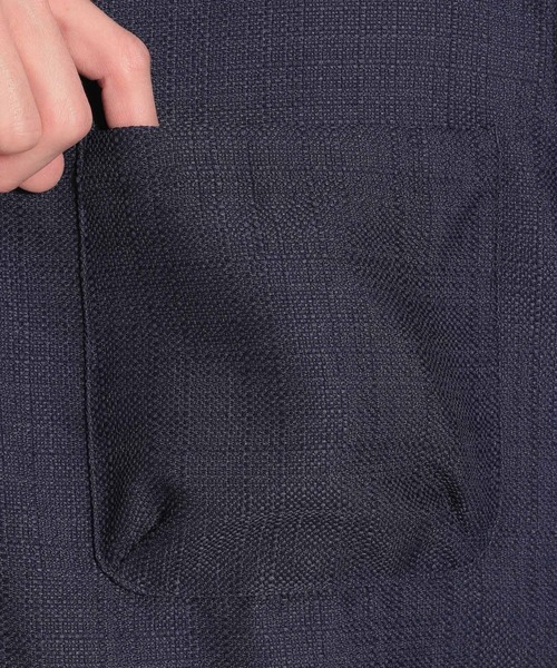 niko and...（ニコアンド）の「[セットアップ対応]ノーカラーシングルジャケット（ノーカラージャケット・メンズ・ネイビー/カーキ/スモーク・MEDIUM/LARGE）」の5枚目の写真