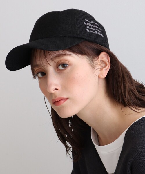 INDIVI（インディヴィ）の「◆リネンライク メッセージキャップ（キャップ・レディース・ブラック/ライトベージュ・00）」の11枚目の写真