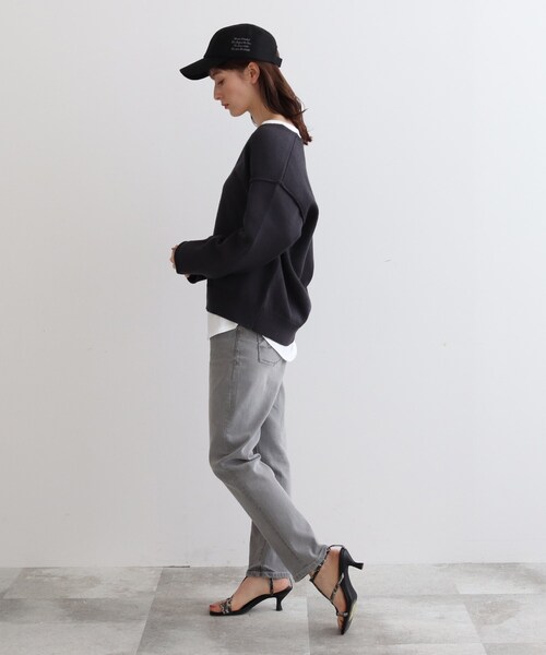 INDIVI（インディヴィ）の「◆リネンライク メッセージキャップ（キャップ・レディース・ブラック/ライトベージュ・00）」の12枚目の写真