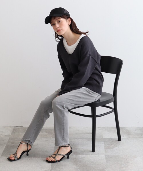 INDIVI（インディヴィ）の「◆リネンライク メッセージキャップ（キャップ・レディース・ブラック/ライトベージュ・00）」の13枚目の写真