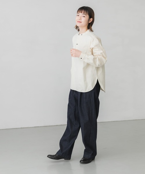 かぐれ（カグレ）の「コットンコックシャツ（シャツ/ブラウス・レディース・アイボリー/チャコールグレー・FREE）」の20枚目の写真