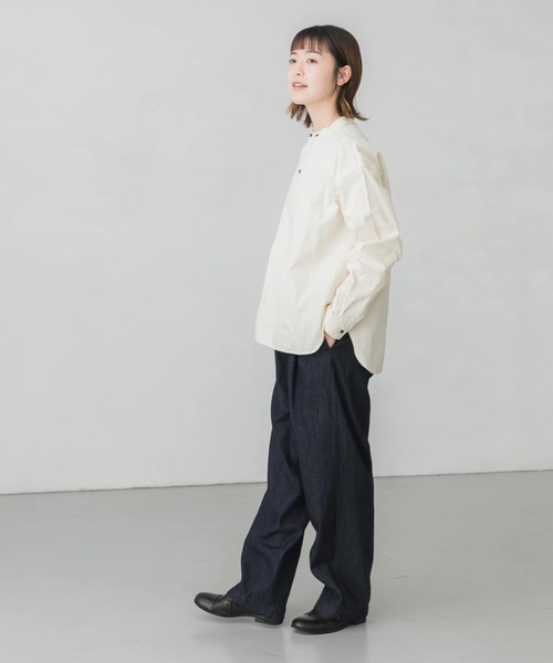 かぐれ（カグレ）の「コットンコックシャツ（シャツ/ブラウス・レディース・アイボリー/チャコールグレー・FREE）」の18枚目の写真