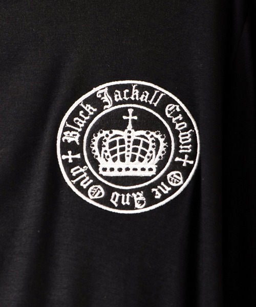 セール】BLACK JACKALL CROWN レーヨン天竺 ロゴ刺繍アップリケ