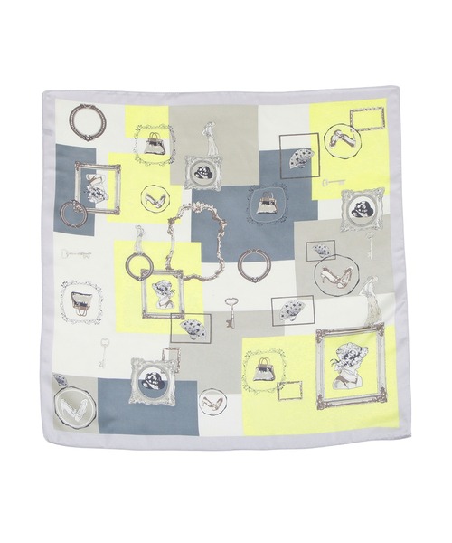 Julia Boutique(ジュリアブティック)の「70×70cmサイズ・ヴィンテージ風サテン生地スカーフ/100014(バンダナ/スカーフ・レディース・I/B/L/H/E/A/P/G/M/O/D/S/N/K/F/C/R/Q/J/T・ONE)」の3枚目の写真