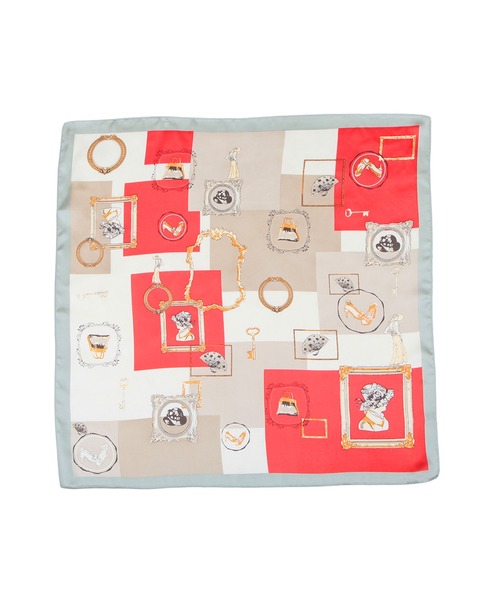 Julia Boutique(ジュリアブティック)の「70×70cmサイズ・ヴィンテージ風サテン生地スカーフ/100014(バンダナ/スカーフ・レディース・I/B/L/H/E/A/P/G/M/O/D/S/N/K/F/C/R/Q/J/T・ONE)」の4枚目の写真