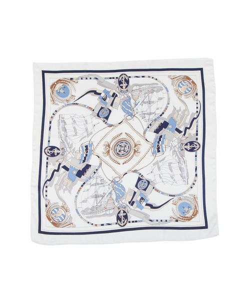 Julia Boutique(ジュリアブティック)の「70×70cmサイズ・ヴィンテージ風サテン生地スカーフ/100014(バンダナ/スカーフ・レディース・I/B/L/H/E/A/P/G/M/O/D/S/N/K/F/C/R/Q/J/T・ONE)」の9枚目の写真