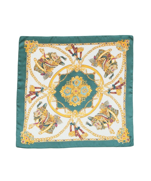 Julia Boutique(ジュリアブティック)の「70×70cmサイズ・ヴィンテージ風サテン生地スカーフ/100014(バンダナ/スカーフ・レディース・I/B/L/H/E/A/P/G/M/O/D/S/N/K/F/C/R/Q/J/T・ONE)」の15枚目の写真