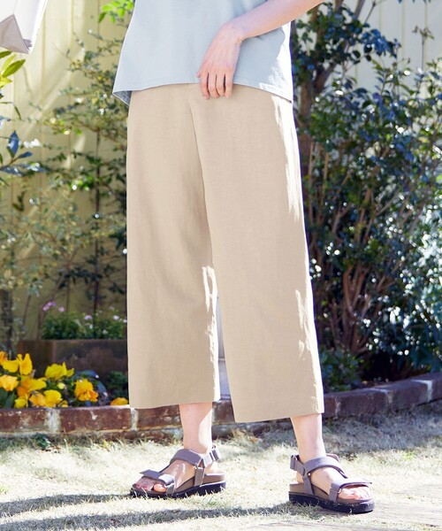 J.PRESS Ladies（J.プレス レディス）の「【洗える】コットン麻フィブリルツイル ストレート パンツ（その他パンツ・レディース・ベージュ系/ダルブルー系/カーキ系・S/XS/XXS）」の2枚目の写真