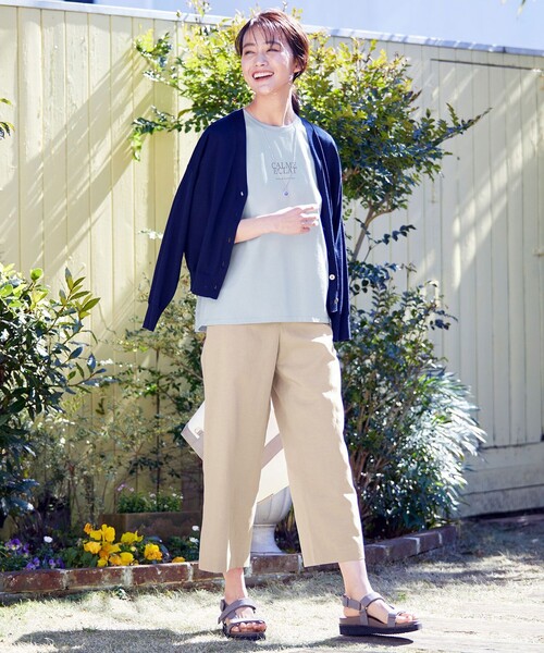 J.PRESS Ladies（J.プレス レディス）の「【洗える】コットン麻フィブリルツイル ストレート パンツ（その他パンツ・レディース・ベージュ系/ダルブルー系/カーキ系・S/XS/XXS）」の5枚目の写真
