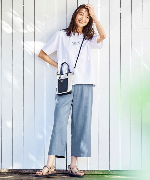J.PRESS Ladies（J.プレス レディス）の「【洗える】コットン麻フィブリルツイル ストレート パンツ（その他パンツ・レディース・ベージュ系/ダルブルー系/カーキ系・S/XS/XXS）」の8枚目の写真