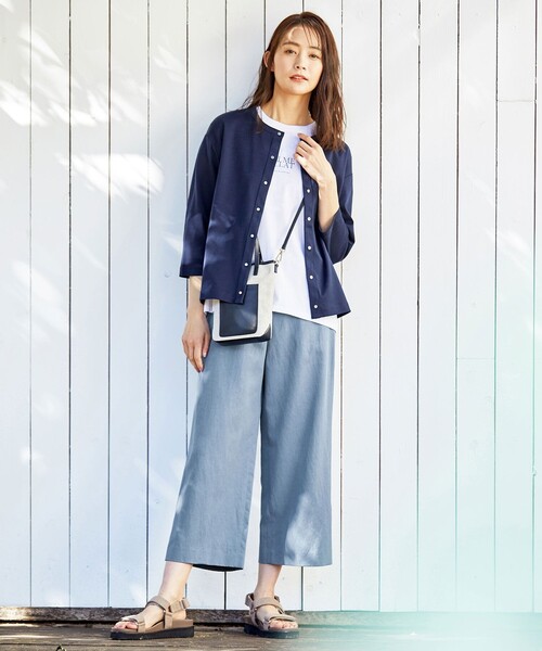 J.PRESS Ladies（J.プレス レディス）の「【洗える】コットン麻フィブリルツイル ストレート パンツ（その他パンツ・レディース・ベージュ系/ダルブルー系/カーキ系・S/XS/XXS）」の9枚目の写真
