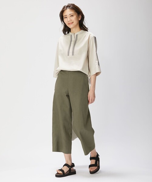 J.PRESS Ladies（J.プレス レディス）の「【洗える】コットン麻フィブリルツイル ストレート パンツ（その他パンツ・レディース・ベージュ系/ダルブルー系/カーキ系・S/XS/XXS）」の10枚目の写真